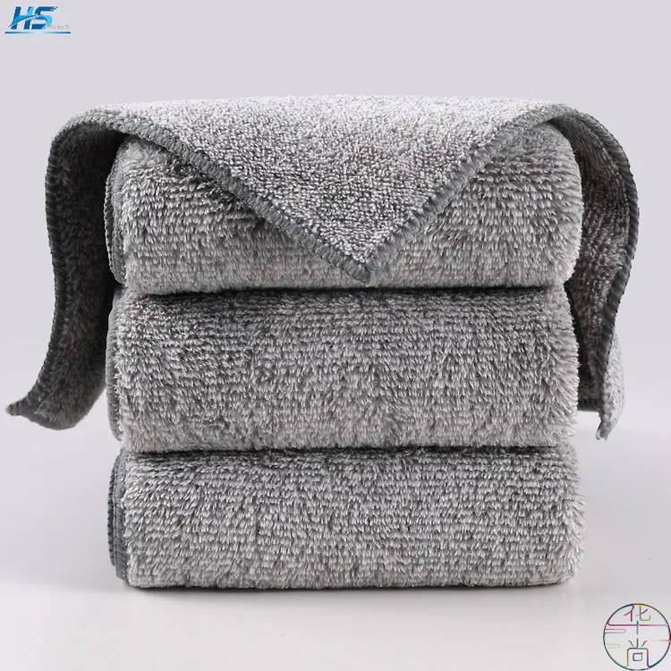 超厚纤维多功能百洁布厨房强力去油不沾油不掉毛超吸水洗碗布纯色