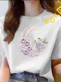 【100%纯棉】上新女款女士百搭潮流短袖t恤春夏圆领显瘦半袖