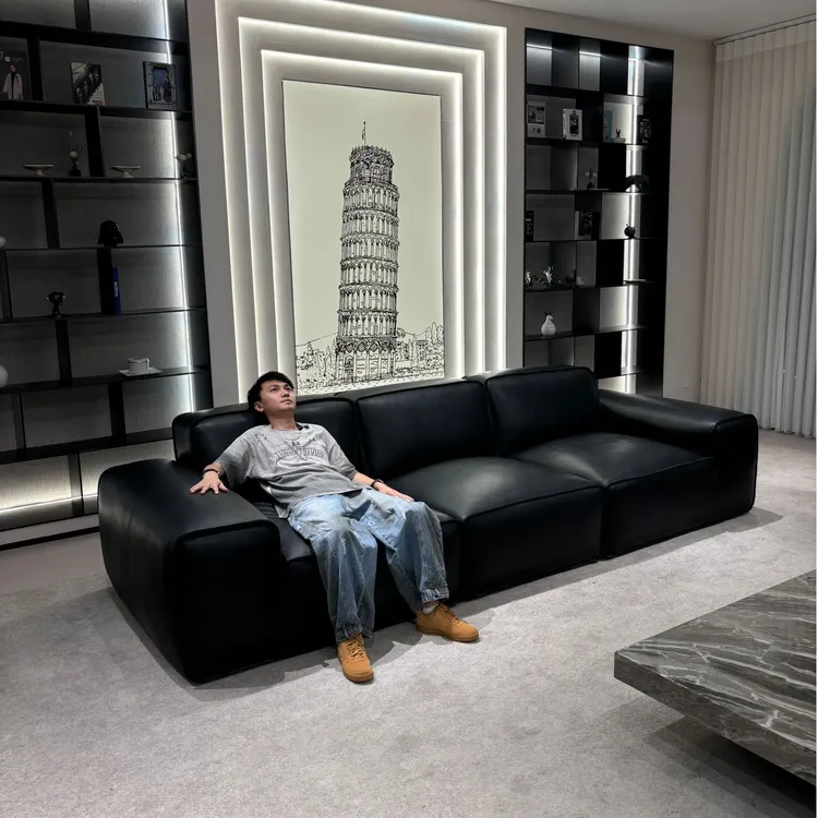 【大黑牛沙发】夏图3814原版复刻2.0-2.5厚半青皮/全青皮/榉木框架