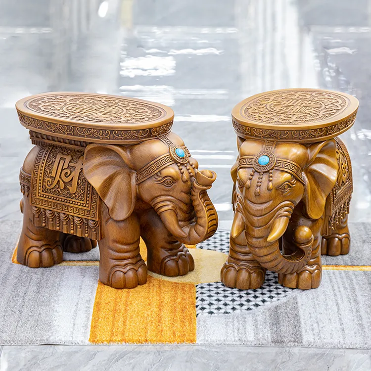大象凳子家居客厅门口换鞋凳招财大象摆件可做吉祥品纳福龙凤凳子