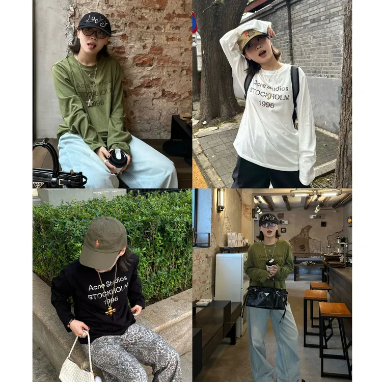 Our2【ac长袖】秋季休闲百搭套头美式长袖T【X5672】