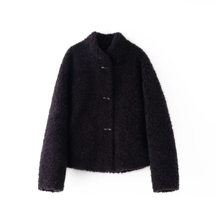宽松秋冬女羊毛短外套毛绒女MS8305