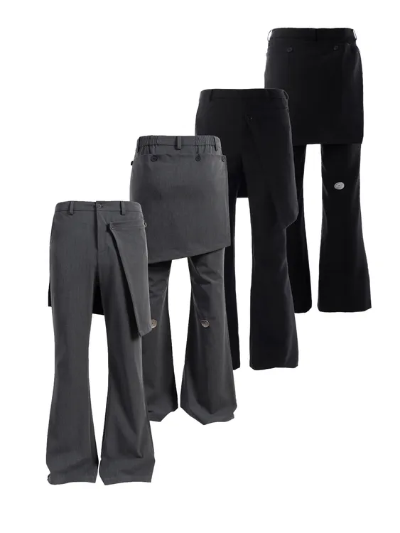 「THOG25」秋冬卡布蛋同款！官方正品 弧形裙摆可拆卸假两件西裤男女