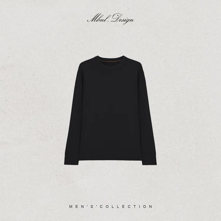 MBNL-F「L.P 菠萝花」秦磊男装450g羊毛蚕丝定织圆领长袖LL-WSY1145