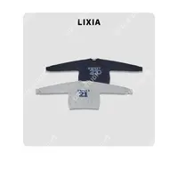 LIXIA【甜心21号】韩国定制简约休闲风慵懒感宽松套头卫衣-D9697