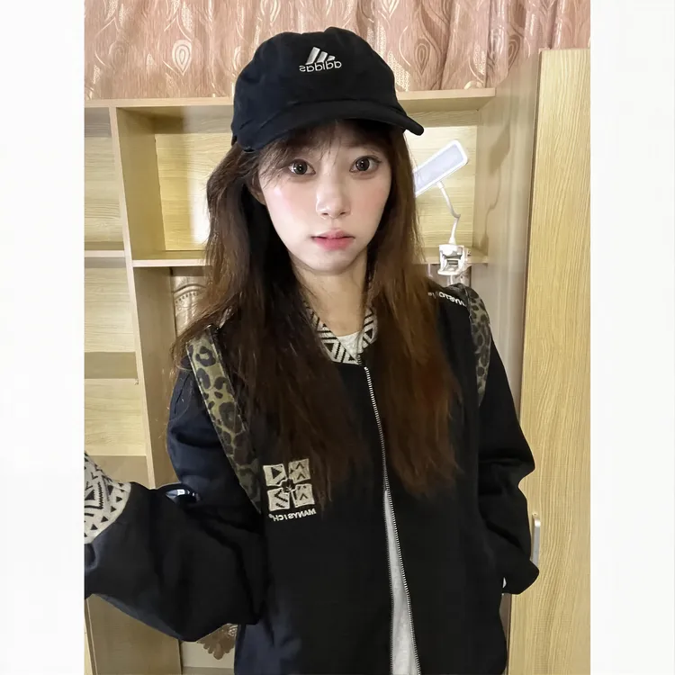 美式覆古拼接夹克外套女春秋爆款慵懒韩系chic百搭小众棒球服上衣