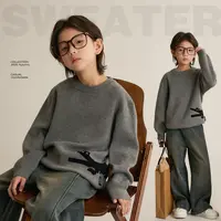 【小鳄霸】儿童鳄鱼圆领毛衣秋冬新款保暖针织上衣男童8718X