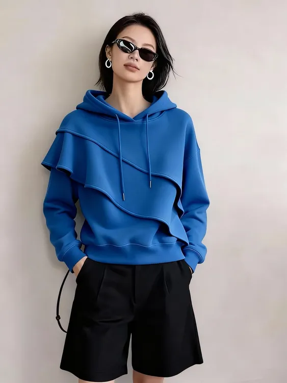 休闲连帽长袖卫衣2025秋装新款时尚气质高级感百搭显瘦宽松上衣女