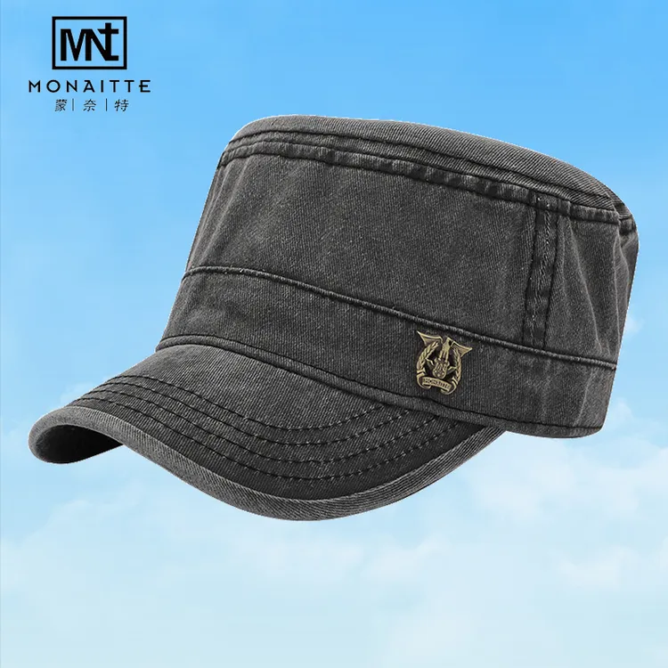 2025帽子男新款鸭舌帽秋冬防晒遮阳大头牛仔做旧四季平顶帽女潮