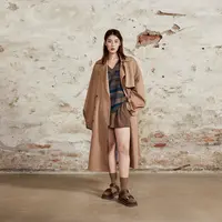 晶咕卡其色秋冬季中长款大衣女高级质感风衣外套JGTM202207021