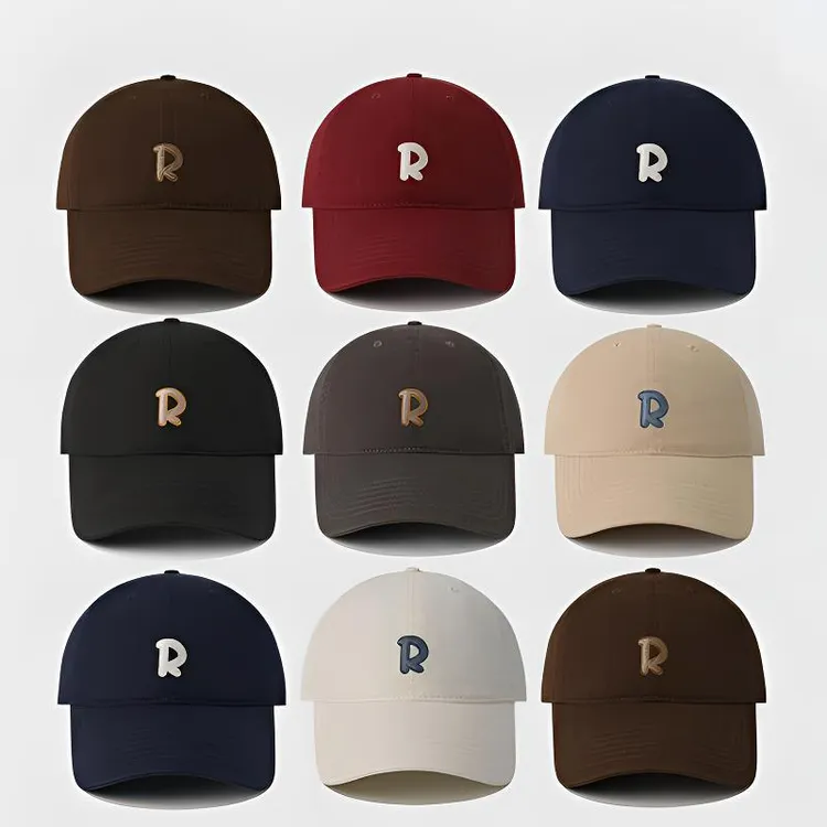 简约新款R字母刺绣棒球帽百搭大头围显脸小鸭舌帽运动ins韩版帽子