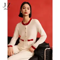 JZ玖姿【星线好物】JWEQ30629商场同款休闲撞色全羊毛针织衫女装