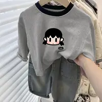 男女童洋气卡通印花长袖t恤衫春秋装宝宝纯棉休闲内搭打底衫上衣