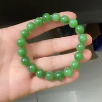 和田玉未镶嵌颈饰卡10阳绿手串