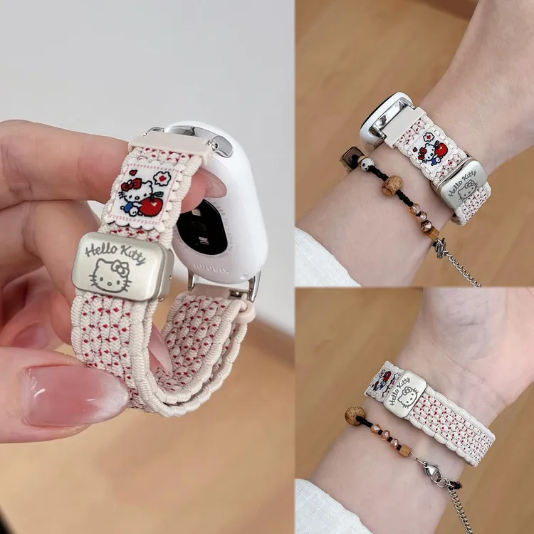 细款KT猫编织磁吸表带适用小米手环10代9代8小米9pro华为手环1098