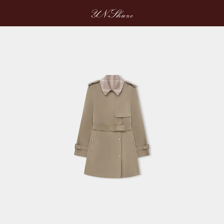 YN-SHUZE【英伦风华】廓形翻领中长款风衣SZ-YNB-BD1F0217