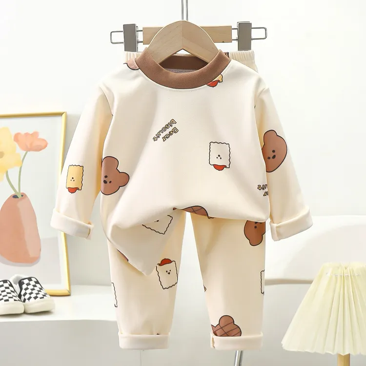 儿童保暖内衣套装打底衫德绒秋衣秋裤男女秋冬打底分体家居服