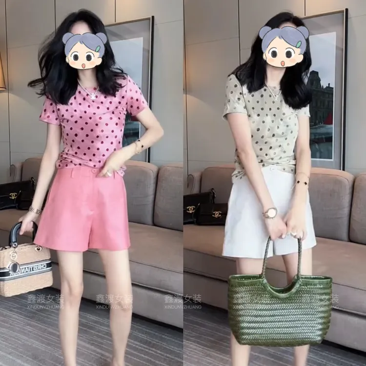 2025夏季新款时尚显瘦气质女士网红洋气两件套百搭款D5322