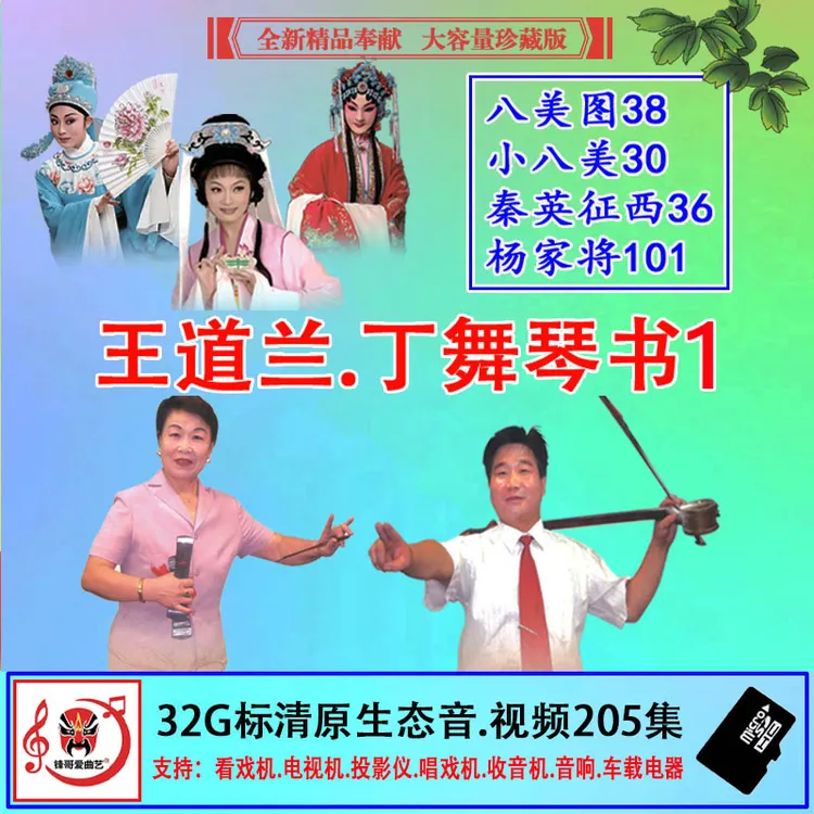王道兰琴书全集老人看唱戏机智能电视收音机音视频通用TF闪内存卡