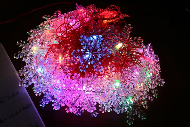 2026款【高端中国红】高端雪花新年节日必备氛围彩灯Q