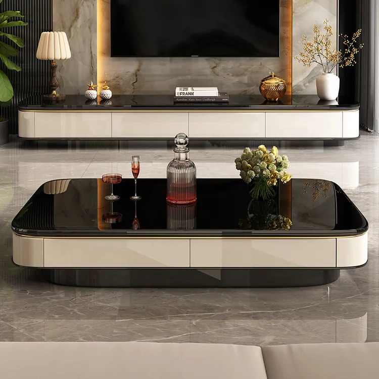 狄灿轻奢高级感茶几客厅家用意式极简2025新款大理石创意现代茶几