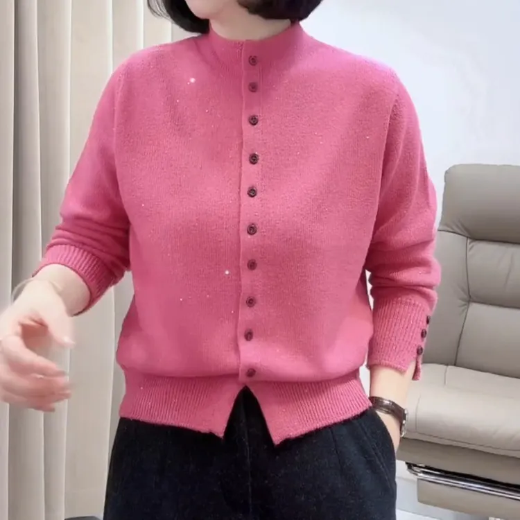 秋冬韩系休闲气质新款百搭显瘦时尚针织开衫LK2507473