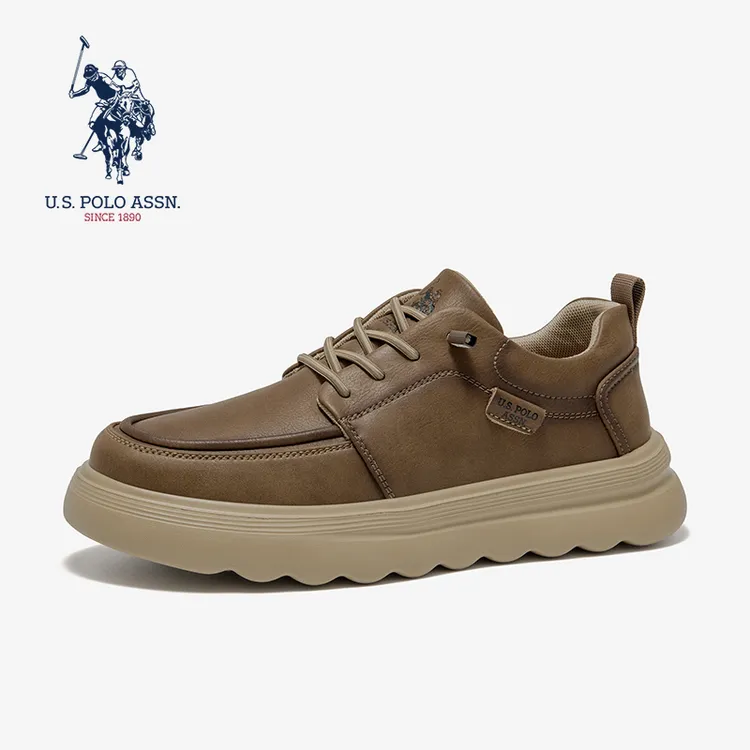 U.S. POLO ASSN.男士复古工装马丁靴英伦时尚百搭低帮休闲乐福鞋