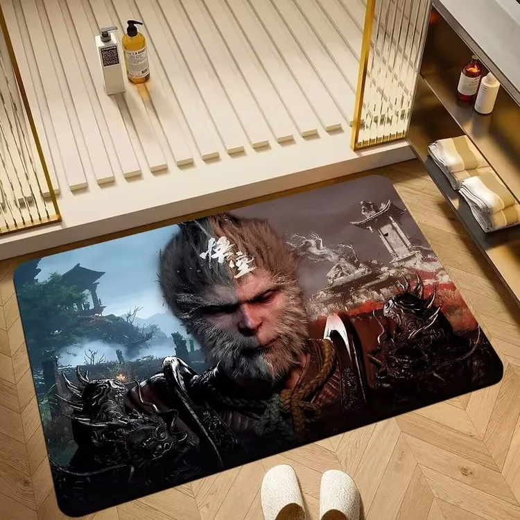 黑神话悟空地毯浴室耐脏吸水防滑硅藻泥卫生间地毯黑神话悟空地垫