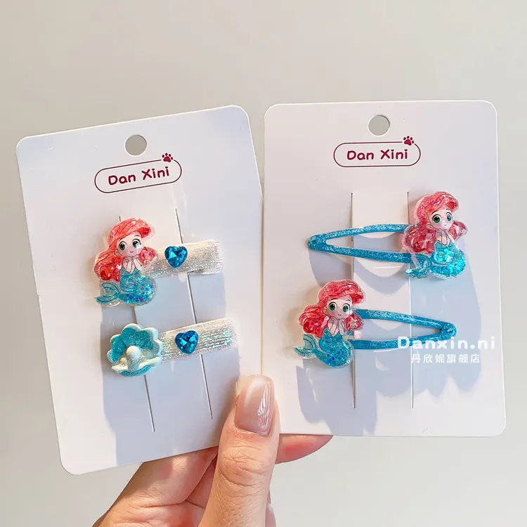 儿童美人鱼发夹宝宝前额刘海夹碎发夹可爱发卡小女孩新款夹子头饰