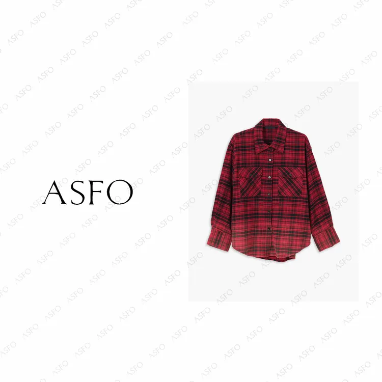 【AS渐变格】25新时尚经典格纹做旧渐变色百搭衬衫AS25QCS03782