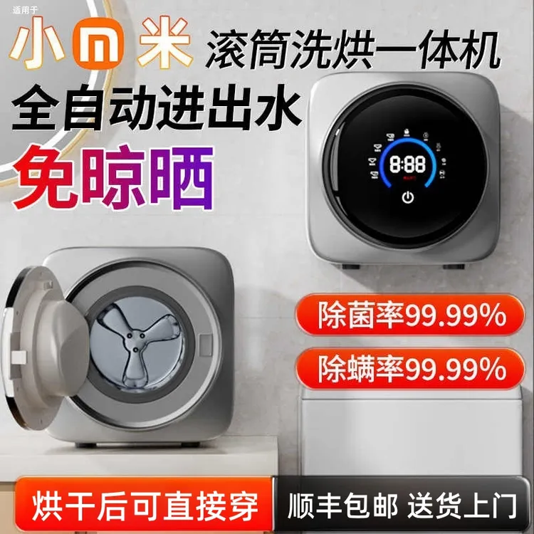 艾德勒迷你洗衣机台式壁挂式洗烘一体小型内衣内裤袜子母婴除菌