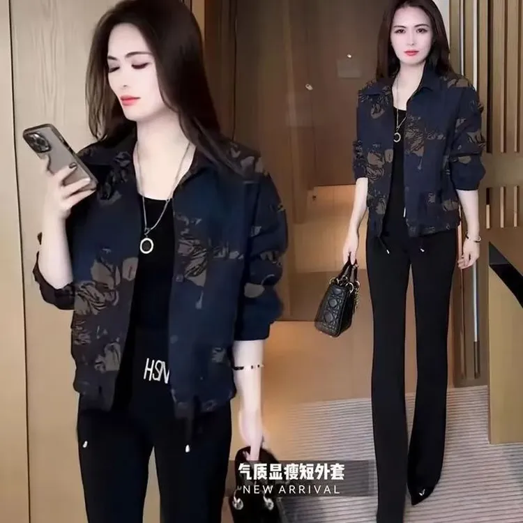 时尚小个子洋气短款外套女2025秋季新款休闲显瘦百搭减龄夹克上衣