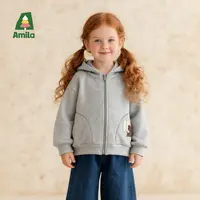 Amila啊咪啦2025冬季新款运动加绒保暖针织抓绒女童外套XD5WT550