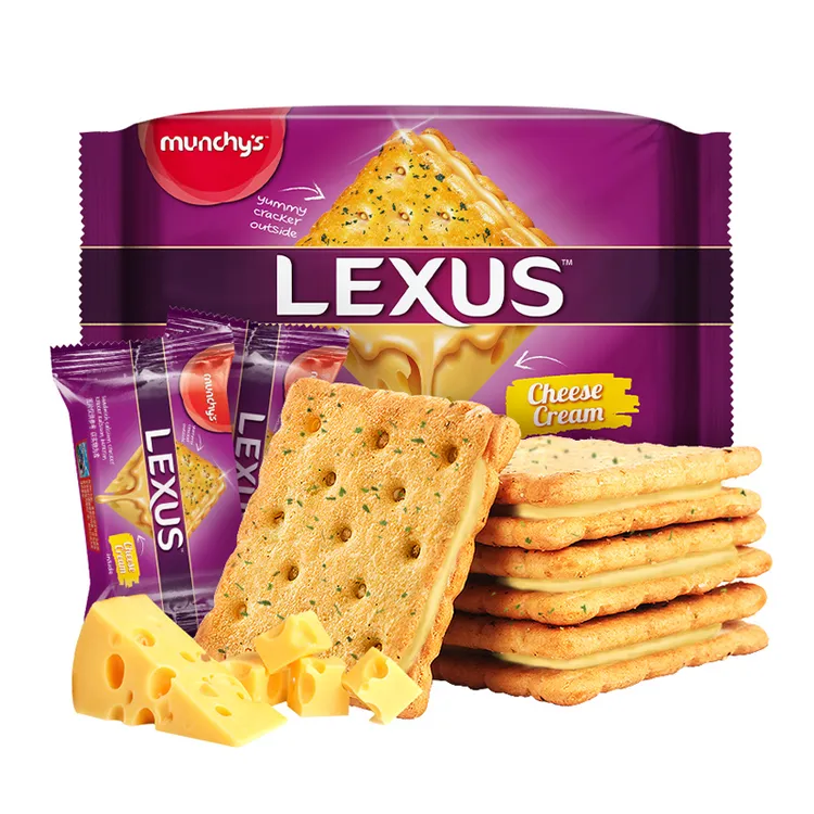 马奇新新Munchys力士芝士味夹心饼干190g办公室晚上必备充饥食品