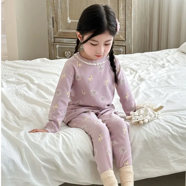 【300克】秋冬新款萌动小自由舒弹拉架纯棉秋衣秋裤套装男女亲子A类