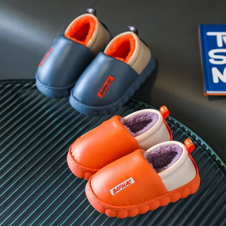 儿童包跟棉拖鞋男女孩室内外保暖防滑防水软底宝宝小孩棉鞋秋冬季