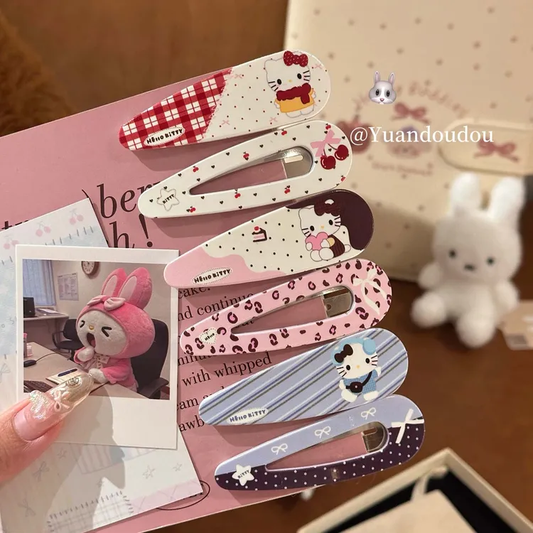 少女心可爱凯蒂猫水滴BB夹甜美发夹刘海侧边夹百搭小清新发饰女