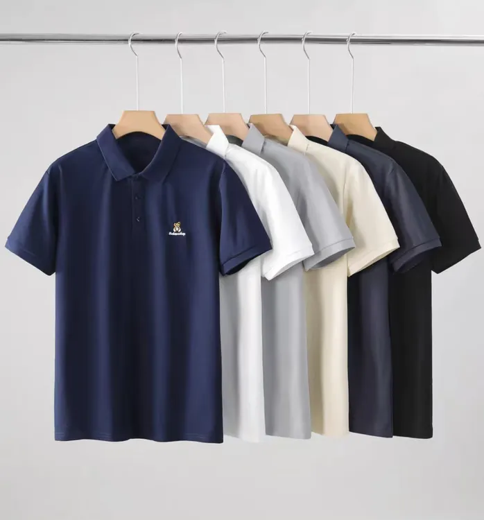 经典小熊刺绣POLO衫男士夏季时尚商务休闲百搭简约翻领短袖半袖