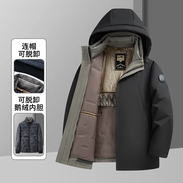 一衣五穿+鹅绒25冬季新款可拆卸内胆鹅绒羽绒服冬季保暖冬装外套