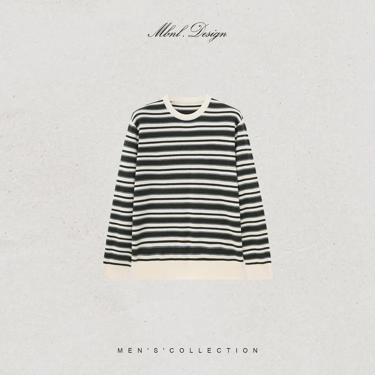 MBNL-F「RRL定染条纹」秦磊男装绵羊毛混纺针织衫LL-WSY1126