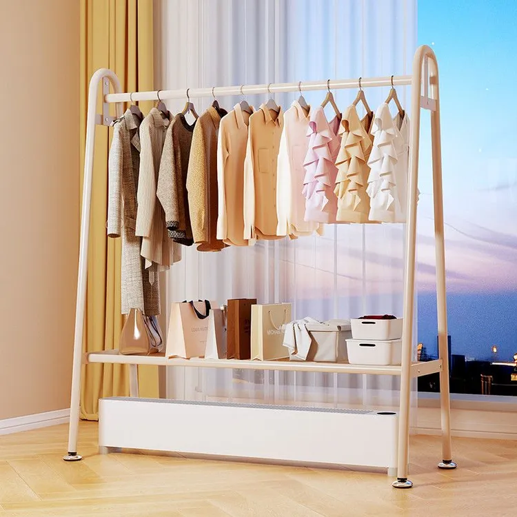 家用烘干衣架踢脚线取暖器晾衣架卧室简易贴脚线挂衣烘干晒被衣架