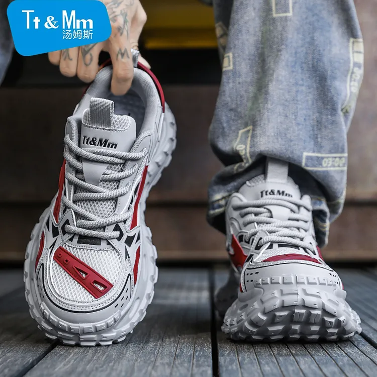 汤姆斯厚底男鞋2025秋季新款百搭休闲运动增高鞋轮胎底男士老爹鞋