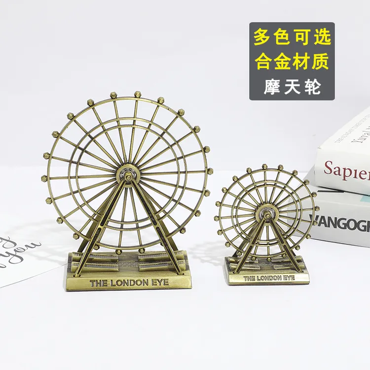 跨境 摆件 家居饰品景区旅游纪念品工艺品金属建筑模型创意酒柜
