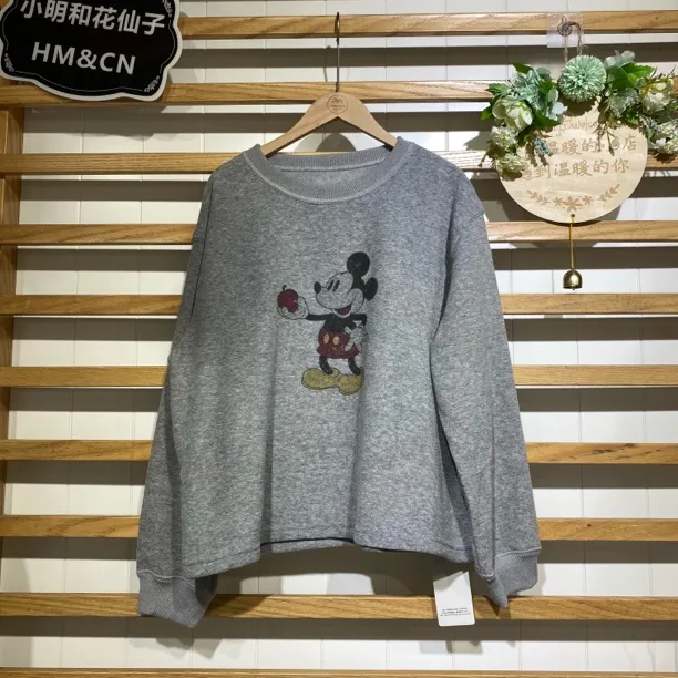 【花仙子】 卡通印花磨毛8358卫衣女秋冬韩系宽松休闲打底衫上衣