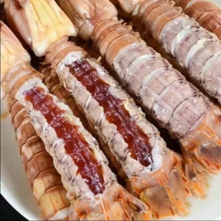 江苏  海头熟冻中大号带膏皮皮虾虾虎爬爬虾只只带黄带膏450克/盒