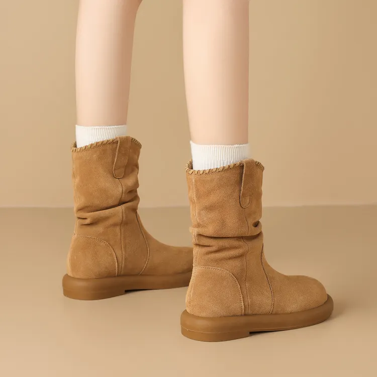 鞋子女ins潮牌百搭V口西部靴2025今年流行鞋子短靴明星同款鞋女款