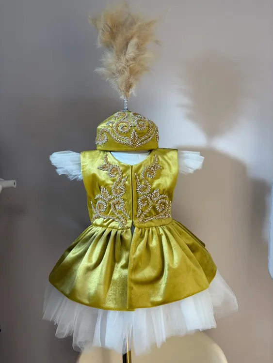 哈萨克女童民族服时尚复古民族风儿童重工