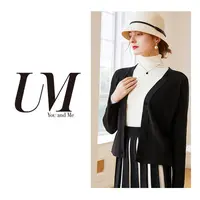 【U.M】女士竖条德国拜耳德绒加厚开衫