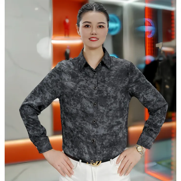 2025秋季新款男士重工星闪鎏金缎抗皱免烫透气亲肤时尚百搭 衬衫