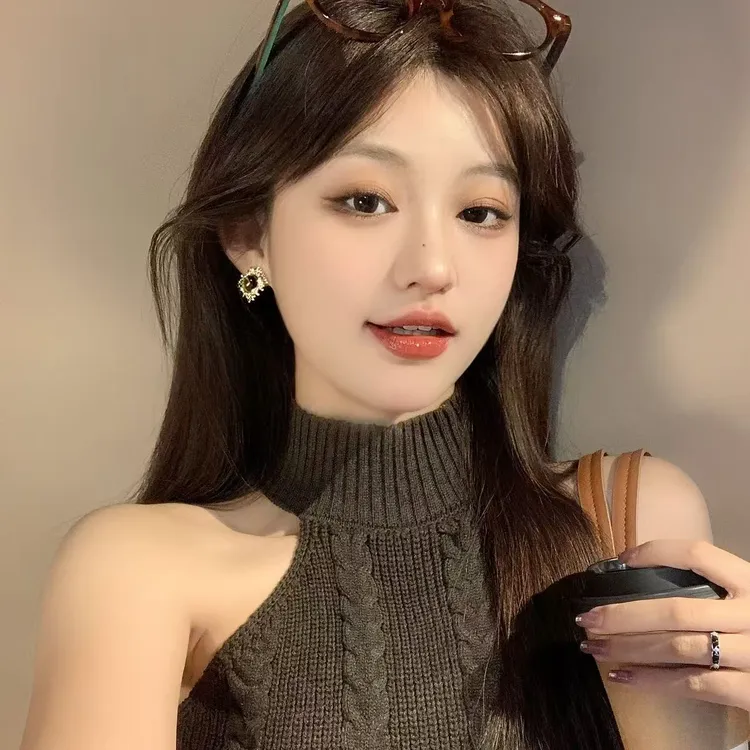 FULL GIRLISH耳环00777几何抹布美拉德系轻奢耳钉耳饰